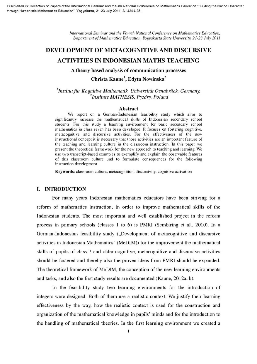 Development of Metacognitive and Discursive Activities in Indonesian Maths Teaching.pdf